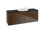 Villeroy und Boch Finion Waschtischunterschrank GA9200GN 160x60,3cm, Emotion, Abdeckplatte black matt, Walnut veneer