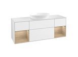 Villeroy und Boch Finion Waschtischunterschrank GD01PCGF 120cm, Abdeckplatte white matt, Emotion, Regale Oak Veneer, Glossy white lacquer