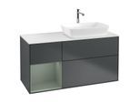 Villeroy und Boch Finion Waschtischunterschrank G801GMHG 120cm, Abdeckplatte white matt, Emotion, Regale Olive matt lacquer, Midnight Blue Matt Lacquer
