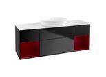 Villeroy und Boch Finion Waschtischunterschrank GD01HBPD 120cm, Abdeckplatte white matt, Emotion, Regale Peony matt lacquer, Black matt lacquer
