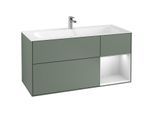 Villeroy und Boch Finion Waschtischunterschrank G070MTGM 119,6x59,1cm, Emotion, Regal rechts White matt lacquer, Olive Matt Lacquer