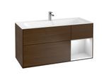 Villeroy und Boch Finion Waschtischunterschrank G070MTGN 119,6x59,1cm, Emotion, Regal rechts White matt lacquer, Walnut veneer
