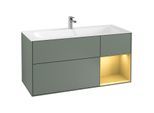 Villeroy und Boch Finion Waschtischunterschrank G070HFGM 119,6x59,1cm, Emotion, Regal rechts Gold matt, Olive Matt Lacquer