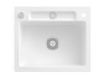 Villeroy und Boch Siluet Spüle 334602RW mit Ablaufgarnitur und Exzenterbetätigung, Stone White