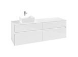 Villeroy und Boch Collaro Waschtischunterschrank C05000DH 160 x 54,8 x 50 cm, Waschtisch links, Glossy White