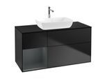 Villeroy und Boch Finion Waschtischunterschrank F822HGPD 120cm, Abdeckplatte black matt, Regale Midnight matt lacquer, Black matt lacquer