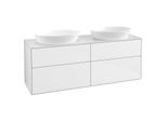 Villeroy und Boch Finion Waschtischunterschrank GA8100GF 160x60,3cm, Emotion, Abdeckplatte white matt, Glossy white lacquer