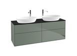 Villeroy und Boch Finion Waschtischunterschrank G96200GM 160x60,3cm, Emotion, Abdeckplatte black matt, Olive Matt Lacquer