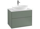 Villeroy und Boch Finion Waschtischunterschrank G75100GM 80x60,3cm, Emotion, Abdeckplatte white matt, Olive Matt Lacquer