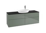 Villeroy und Boch Finion Waschtischunterschrank F97200GM 160x60,3cm, Abdeckplatte black matt, Olive Matt Lacquer