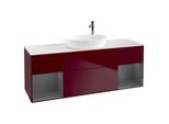 Villeroy und Boch Finion Waschtischunterschrank G981GKHB 160cm, Abdeckplatte white matt, Emotion, Regale Anthracite matt lacquer, Peony Matt