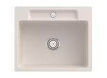 Villeroy und Boch Siluet Flächenbündige Spüle 33461FKR mit Ablaufgarnitur und Handbetätigung, Crema