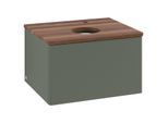Villeroy und Boch Antao Waschtisch-Unterschrank K29152HL 60x36x50cm, Hahnloch, Waschbeckenplattenfarbe warm walnut, leaf green matt lacquer