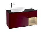 Villeroy und Boch Finion Waschtischunterschrank G932PCHB 120cm, Abdeckplatte black matt, Emotion, Regale Oak Veneer, Peony Matt