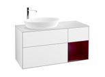 Villeroy und Boch Finion Waschtischunterschrank G931HBGF 120cm, Abdeckplatte white matt, Emotion, Regale Peony matt lacquer, Glossy white lacquer