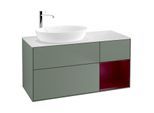 Villeroy und Boch Finion Waschtischunterschrank G931HBGM 120cm, Abdeckplatte white matt, Emotion, Regale Peony matt lacquer, Olive Matt Lacquer