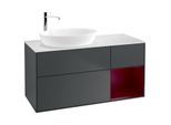 Villeroy und Boch Finion Waschtischunterschrank G931HBHG 120cm, Abdeckplatte white matt, Emotion, Regale Peony matt lacquer, Midnight Blue Matt Lacquer