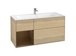 Villeroy und Boch Finion Waschtischunterschrank F060GNPC 119,6x59,1cm, Regal links Walnut veneer, Oak Veneer
