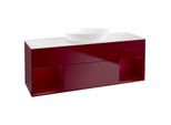 Villeroy und Boch Finion Waschtischunterschrank FD01HBHB 120cm, Abdeckplatte white matt, Regale Peony matt lacquer, Peony Matt