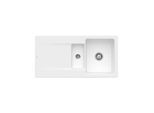 Villeroy und Boch Siluet Flächenbündige Spüle 33372FRW mit Ablaufgarnitur und Excenterbetätigung, Stone White