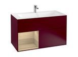 Villeroy und Boch Finion Waschtischunterschrank G030PCHB 99,6x59,1cm, Wandbeleuchtung, Regal links Oak Veneer, Peony Matt