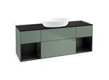 Villeroy und Boch Finion Waschtischunterschrank GD02PDGM 120cm, Abdeckplatte black matt, Emotion, Regale Black matt lacquer, Olive Matt Lacquer