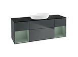 Villeroy und Boch Finion Waschtischunterschrank GD02GMHG 120cm, Abdeckplatte black matt, Emotion, Regale Olive matt lacquer, Midnight Blue Matt Lacquer