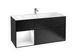 Villeroy und Boch Finion Waschtischunterschrank G060GFPD 119,6x59,1cm, Emotion, Regal links Glossy white lacquer, Black matt lacquer