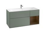 Villeroy und Boch Finion Waschtischunterschrank G070GNGM 119,6x59,1cm, Emotion, Regal rechts Walnut veneer, Olive Matt Lacquer