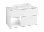 Villeroy und Boch Finion Waschtischunterschrank F651GFGF 100x60,3x50,1cm, Regal links Glossy white lacquer, Glossy white lacquer