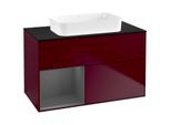 Villeroy und Boch Finion Waschtischunterschrank F652GKHB 100x60,3x50,1cm, Regal links Anthracite matt, Peony Matt