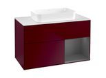 Villeroy und Boch Finion Waschtischunterschrank F661GKHB 100x60,3x50,1cm, Regal rechts Anthracite matt, Peony Matt