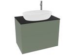 Villeroy und Boch Finion Waschtischunterschrank F87200GM 80x60,3cm, Abdeckplatte black matt, Olive Matt Lacquer