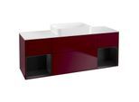 Villeroy und Boch Finion Waschtischunterschrank G741PDHB 160x60,3x50,1cm, Regale Black matt lacquer, Peony Matt
