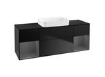 Villeroy und Boch Finion Waschtischunterschrank G742GKPD 160x60,3x50,1cm, Regale Anthracite matt lacquer, Black matt lacquer