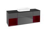 Villeroy und Boch Finion Waschtischunterschrank F742HBGK 160x60,3x50,1cm, Regale Peony matt lacquer, Anthracite matt