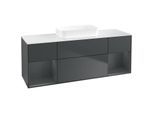 Villeroy und Boch Finion Waschtischunterschrank F741HGHG 160x60,3x50,1cm, Regale Midnight matt lacquer, Midnight Blue Matt Lacquer
