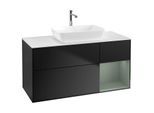 Villeroy und Boch Finion Waschtischunterschrank G831GMPD 120cm, Abdeckplatte white matt, Emotion, Regale Olive matt lacquer, Black matt lacquer