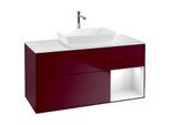 Villeroy und Boch Finion Waschtischunterschrank G831GFHB 120cm, Abdeckplatte white matt, Emotion, Regale Glossy white lacquer, Peony Matt