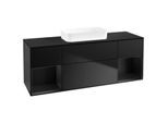 Villeroy und Boch Finion Waschtischunterschrank F742PDPD 160x60,3x50,1cm, Regale Black matt lacquer, Black matt lacquer