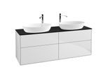 Villeroy und Boch Finion Waschtischunterschrank G96200MT 160x60,3cm, Emotion, Abdeckplatte black matt, White matt lacquer