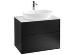 Villeroy und Boch Finion Waschtischunterschrank G75100PD 80x60,3cm, Emotion, Abdeckplatte white matt, Black matt lacquer