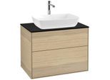 Villeroy und Boch Finion Waschtischunterschrank F75200PC 80x60,3cm, Abdeckplatte black matt, Oak Veneer