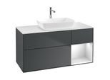 Villeroy und Boch Finion Waschtischunterschrank G831MTHG 120cm, Abdeckplatte white matt, Emotion, Regale White matt lacquer, Midnight Blue Matt Lacquer