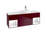 Villeroy und Boch Finion Waschtischunterschrank G981GFHB 160cm, Abdeckplatte white matt, Emotion, Regale Glossy white lacquer, Peony Matt