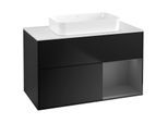 Villeroy und Boch Finion Waschtischunterschrank G661GKPD 100x60,3x50,1cm, Regal rechts Anthracite matt, Black matt lacquer