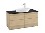 Villeroy und Boch Finion Waschtischunterschrank F91200PC 120x60,3cm, Abdeckplatte black matt, Oak Veneer