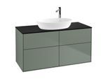 Villeroy und Boch Finion Waschtischunterschrank G91200GM 120x60,3cm, Emotion, Abdeckplatte black matt, Olive Matt Lacquer