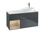 Villeroy und Boch Finion Waschtischunterschrank G921PCHG 120cm, Abdeckplatte white matt, Emotion, Regale Oak Veneer, Midnight Blue Matt Lacquer