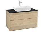 Villeroy und Boch Finion Waschtischunterschrank F76200PC 100x60,3cm, Abdeckplatte black matt, Oak Veneer